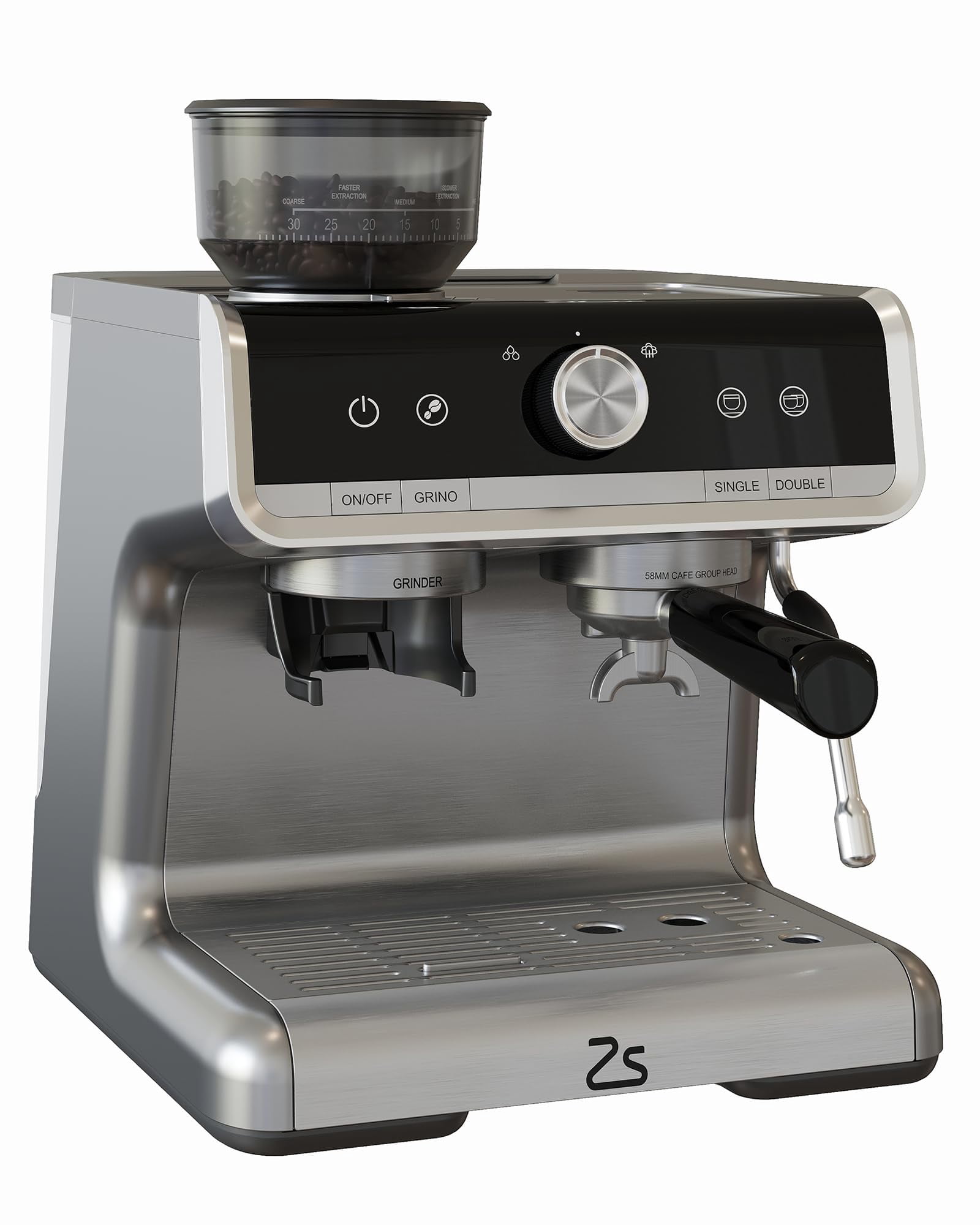 Ataucjin Espresso Machine with Grinder, Milk Frother Steam Wand, 95 oz Water Tank, 20 Bar Semi-Automatic Coffee Maker, Professional Coffee Maker, Espresso Coffee Machine for Home Office