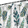 thumbnail image 4 of Small Stall Narrow Shower Curtain 36"W x 72"L – Tropical Bohemian Leaves, Mid-Century Abstract Boho Botanical Bathroom Decor, Vintage Floral Palm Leaf Pattern, Rustic Tribal Folk Style, 4 of 5