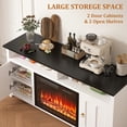 thumbnail image 6 of Waleaf 58" Farmhouse Fireplace TV Stand up to 65" with 23" Electric Fireplace,Media TV Console with Open Storage Shelves and Cabinets for Living Room, 6 of 7