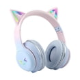 thumbnail image 4 of Auriculares para juegos Orejeras blandas plegables Cancelación de ruido Luz RGB ligera sobre azul, 4 of 9