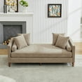 thumbnail image 2 of 75.2'' Wide Upholstered Chaise Lounge Indoor with Nailheads,Sleeper Sofa Couch With 4 Throw Pillows&2 Bolsters,Daybed with Rubberwood Legs, 2 of 9