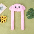 thumbnail image 6 of Animal Hat with Ears Moving Jumping Pop Up Beating Hat Plush Holiday Cosplay Dress Up Funny Gift for Kids(Light Up Pink Rabbit), 6 of 7