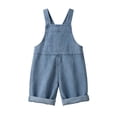 thumbnail image 3 of Coerni Boys Trendy Denim Bib Overalls Sleeveless Button Strps Jean Rompers 1-10Y Kids One Piece Casual JumpsuitsBack to School, 3 of 8