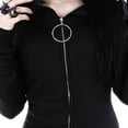 thumbnail image 4 of Women Loose Gothic Punk Long Sleeve Hooded Solid Black Cardigan Jacket Coat Jacket Junior Full Coats for Women Short Work Jackets for Women 2sable Jacket Light Weight Jackets for Women with Zipper, 4 of 7