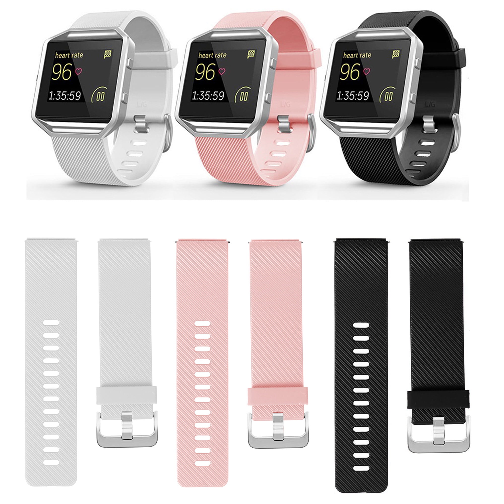Replacement Silicone Sport Band Bracelet Strap Frame For Fitbit Blaze Tracker 
