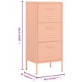 thumbnail image 4 of vidaXL Storage Cabinet Pink 42.5x35x101.5 cm Steel, 4 of 5