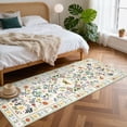 thumbnail image 1 of Garvee 2'x6' Runner Rug Washable Floral Rug, Vintage Distressed Soft Carpet with Non Slip Backing for Hallway Bedroom Kitchen, Beige, 1 of 6