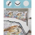 thumbnail image 3 of Twin XL Quilt Bedding Set, Brown Turtle Coastal Reversible Summer Quilt 3 Pieces, Summer Beach Coral Seahorse Ocean Octopus Lightweight Bedspreads Coverlets with 2 Pillow Shams for All Seasons, 3 of 5