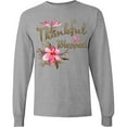 thumbnail image 3 of Inktastic Thankful and Blessed Inspirational Saying with Pink Flowers Long Sleeve T-Shirt, 3 of 5