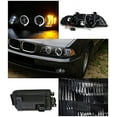 thumbnail image 2 of BMW 528i/540i Black Halo LED Signal DRL Projector Headlights+Clear Fog Lamps, 2 of 2
