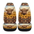 thumbnail image 3 of Garronmavis Two Piece Fuzzy Front Car Seat Covers Aztec Highland Cow Cars Seats Cover Fit for SUV,Sedan,Trucks Soft Car Seat Blanket Easy to Install, 3 of 7