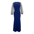 thumbnail image 5 of safuny Women's Bodycon Maxi Split Evening Dress Floral Sequin Shiny Lace Scoop Neck Sleeveless Autumn Dresses Winter Elegant Mesh See-Through Cocktail Party Trendy Holiday Blue M, 5 of 9
