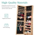 thumbnail image 6 of Best Choice Products Jewelry Armoire Cabinet, Full Length Mirror w/ Velvet Storage Interior, Lock - Natural Oak, 6 of 8