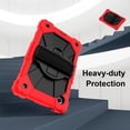thumbnail image 5 of Shockproof Case for Samsung Galaxy Tab A9 8.7 Inch SM-X110 X115 X116, Rugged Hybrid Protection Drop Proof Cover with Shoulder Strap & Hand Strap Rotating Kickstand Kids Friendly Case,Red, 5 of 5