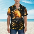 thumbnail image 2 of Fotbe Golden Koi And Treasure Camisa Hawaiana para Hombre Unisex – Camisa Casual de Verano con Botones de Manga Corta de Algodón y Lino,XX-Large, 2 of 7