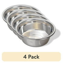 (4 pack) Van Ness Medium Lightweight Stainless Steel Bowl for Dogs, Silver