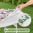 thumbnail image 5 of Pioneer Flower Floral Print Pattern Round Fitted Tablecloth with Elastic Edge,Dining Table Cover Waterproof,Outdoor Round Tablecloth for Camping,Dining,Indoor and Outdoor, 5 of 7