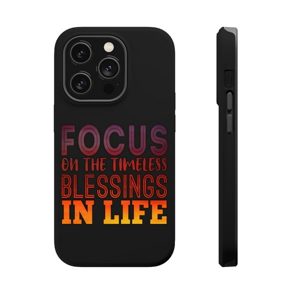 DistinctInk Tough Case for Apple iPhone 15 PRO (6.1" Screen), Compatible with MagSafe Charging - Focus On Timeless Blessings In Life