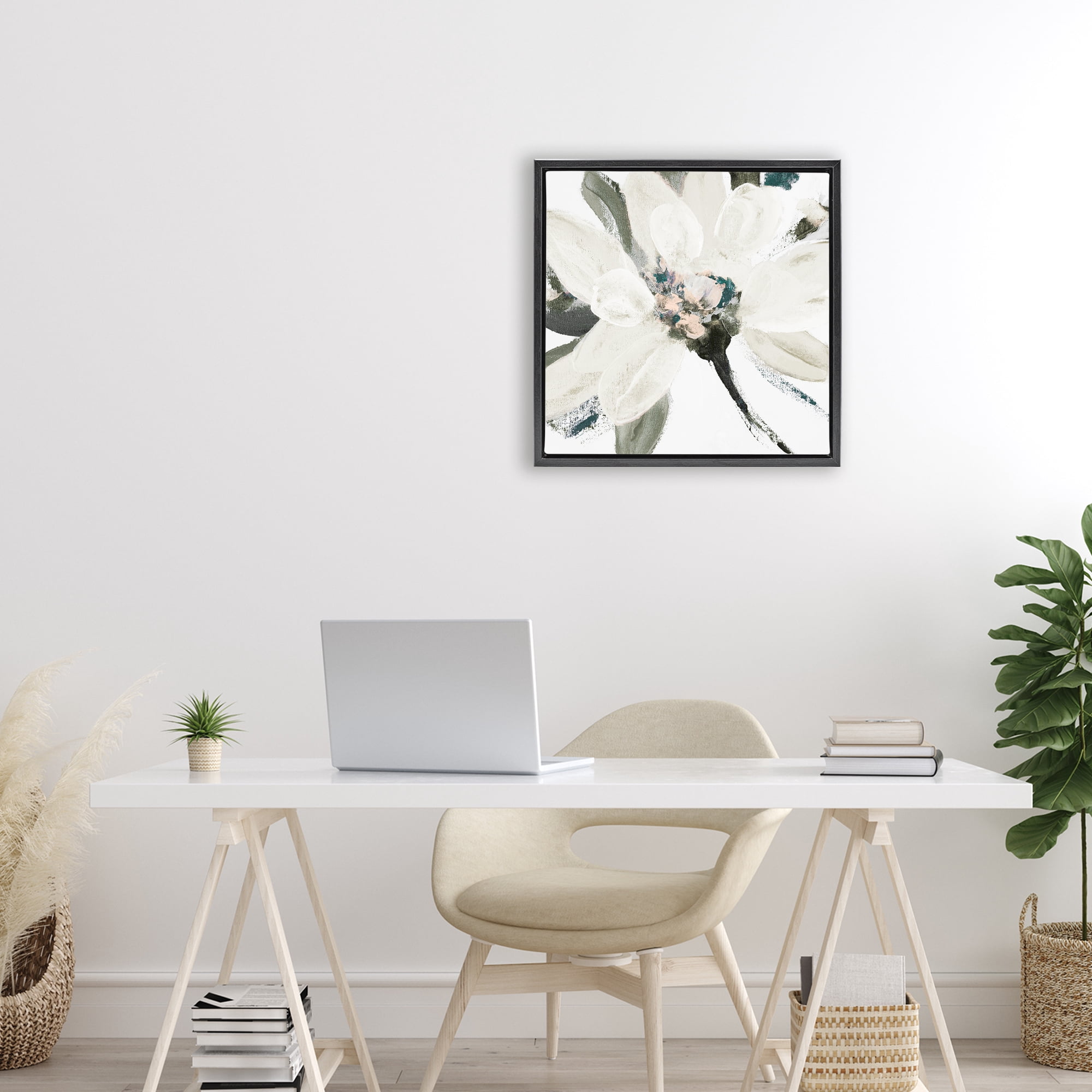 Stupell Industries Naturally Blooming Botanical Black Framed Floater Canvas Wall Art, design by Lanie Loreth