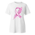 thumbnail image 4 of Breast Cancer Shirt Women Pink Ribbon Breast Cancer Awareness Shirts Breast Cancer Survivor We Fight Together Warrior Short Sleeve Tee Top (White, M), 4 of 4