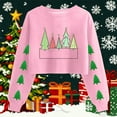 thumbnail image 6 of Pink Christmas Crop Sweatshirt for Women Christmas Tree Graphic Long Sleeve Shirts Xmas Holiday Pullover Tops, 6 of 6