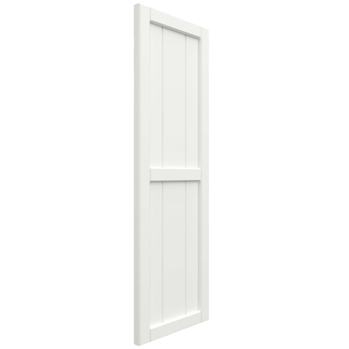 Ekena Millwork 21 1/2"W x 79"H True Fit PVC, Four Board Framed Board-n-Batten Shutters, Unfinished (Per Pair - Hardware Not Included)