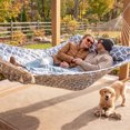 thumbnail image 3 of SUNCREAT Heavy Duty Hammock with Hardwood Spreader Bar, Double Rope Hammock with Polyester Pad, Gray, 3 of 9