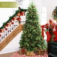 thumbnail image 4 of Jostyle 7.5FT Prelit Christmas Tree, Decorated with 350 Clear Lights and Realistic 900 Thicken Tips, Pinecones and Berries Metal Stand, 4 of 9