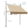 thumbnail image 2 of Manual Retractable Sunshade, 6.5-10ft Adjustable Height Outdoor Sun Shade, Sunshade Shelter for Large Area Folding Retractable Hand-Cranked Awning for Garden Patio SPF80++ (Beige), 2 of 14
