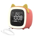 thumbnail image 2 of Reloj despertador de dibujos animados para niños, reloj LED, entrenador de sueño, Control de luz nocturna recargable, temporizador de sueño, Decoración del hogar naranja coralina Orejas de gato Matsuzay HA001311-05B, 2 of 6
