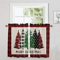 thumbnail image 3 of Goory Christmas Kitchen Valance Rod Pocket Cafe Tier Slot Top Bathroom Scarf Xmas Short Window Curtain Thermal Insulated Half Window Drapes Style-D 2pc-Tier Curtain: W:52''x H:45'', 3 of 6