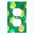 thumbnail image 2 of Metal Light Switch Plate Cover Tropical Jungle Palm Leaves Yellow Green JGL005, 2 of 13