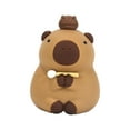 thumbnail image 3 of Estatua de capibara, decoración para salpicadero de coche, manualidades, adorno de escritorio, figura de animal Estilo A, 3 of 9