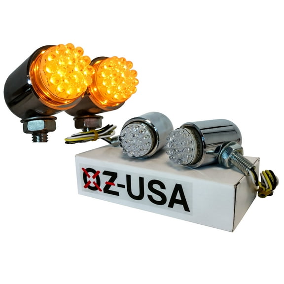 Chrome Running Light OZ-USA? Amber LED Turn Signal Harley Sportster Xl 1200 Fx Road Glide King Led Custom