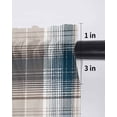 thumbnail image 6 of Blue Brown Plaid Tier Curtains 24 Inch Length,Sheer Curtains for Bedroom Living Room Window Modern Abstract Striped Gingham Checked Small Half Window Kitchen Curtains & Drapes 27.5"x24" 2 Panels, 6 of 6