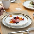 thumbnail image 4 of LOVECASA Dinnerware Sets, Stoneware Dinner Set for 8, 32-Piece Round White Gold, Series Sweet, 4 of 8