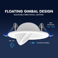thumbnail image 3 of LUXRITE 2 In. Floating Gimbal LED Recessed Light, 360 Rotation & 90 Tilt, 5CCT, CRI90, 7W, 600LM Dimmable IC Rated ETL, 3 of 7