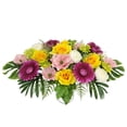 thumbnail image 4 of Mainstays Outdoor Artificial Floral Headstone Saddle, Yellow Rose, Pink Poppy & White Ranunculus, 4 of 8