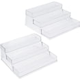 thumbnail image 1 of 2 Pack Clear Spice Rack, 3-Tier Plastic Spice Rack Seasoning Organizer Kitchen Spice Rack Organizer for Cabinet, Countertop, Fridge, Freezer, Shelf and Pantry Organization (10.2" x 9.4" x 4.3”), 1 of 1
