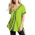 thumbnail image 1 of Hat and Beyond Active Womens Baseball Short Sleeve Full Button Down Jersey, 1 of 5