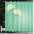 thumbnail image 3 of Ambesonne Allium Flower Shower Curtain, Swirl Lines Leaves, 69"Wx75"L, Shamrock Green, 3 of 4