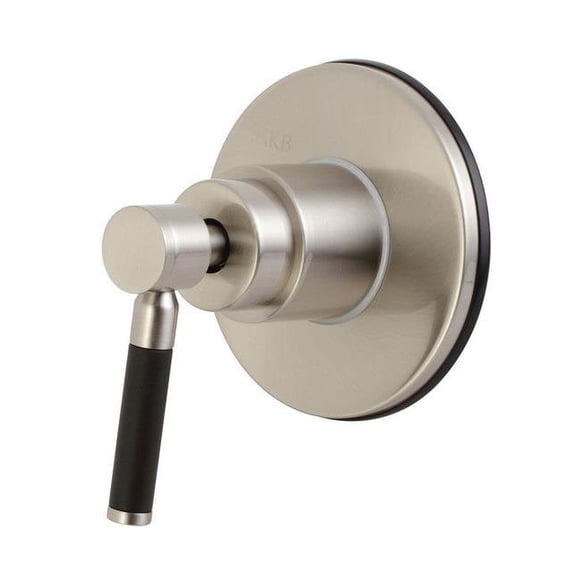 Kingston Brass KS3038DKL Concord Valve de Dérivation Trois Voies avec Poignée Unique et Plaque Ronde, Nickel Brossé
