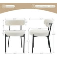 thumbnail image 3 of Dining Chairs Set of 2, Boucle Upholstered Chairs with Adjustable Legs & Backrest for Dining Room, Beige, 3 of 6