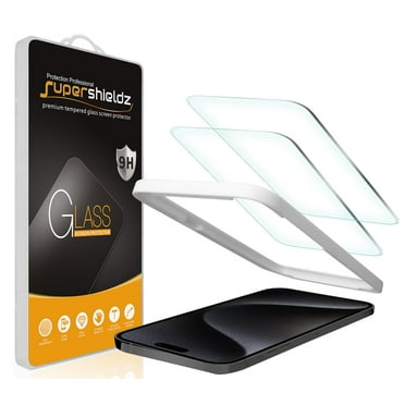(2 Pack) Supershieldz Designed for iPhone 15 Pro (6.1 inch) Tempered Glass Screen Protector with (Easy Installation Tray) Anti Scratch, Bubble Free