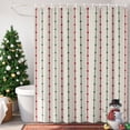 thumbnail image 3 of Christmas Shower Curtains for Bathroom, Waterproof Fabric Bath Curtains Decor, Bath Tub Curtain Farmhouse Xmas Abstract Dots Red Green Stripes Decorative Shower Curtain Sets with 12 Hooks, 72x72 Inch, 3 of 8
