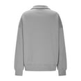 thumbnail image 4 of Ediodpoh Womens Sweatshirts Half Zip Pullover Cropped Comfort Fall Loose Outfits Fashion Long Sleeve Hoodies for Women Grey L, 4 of 5