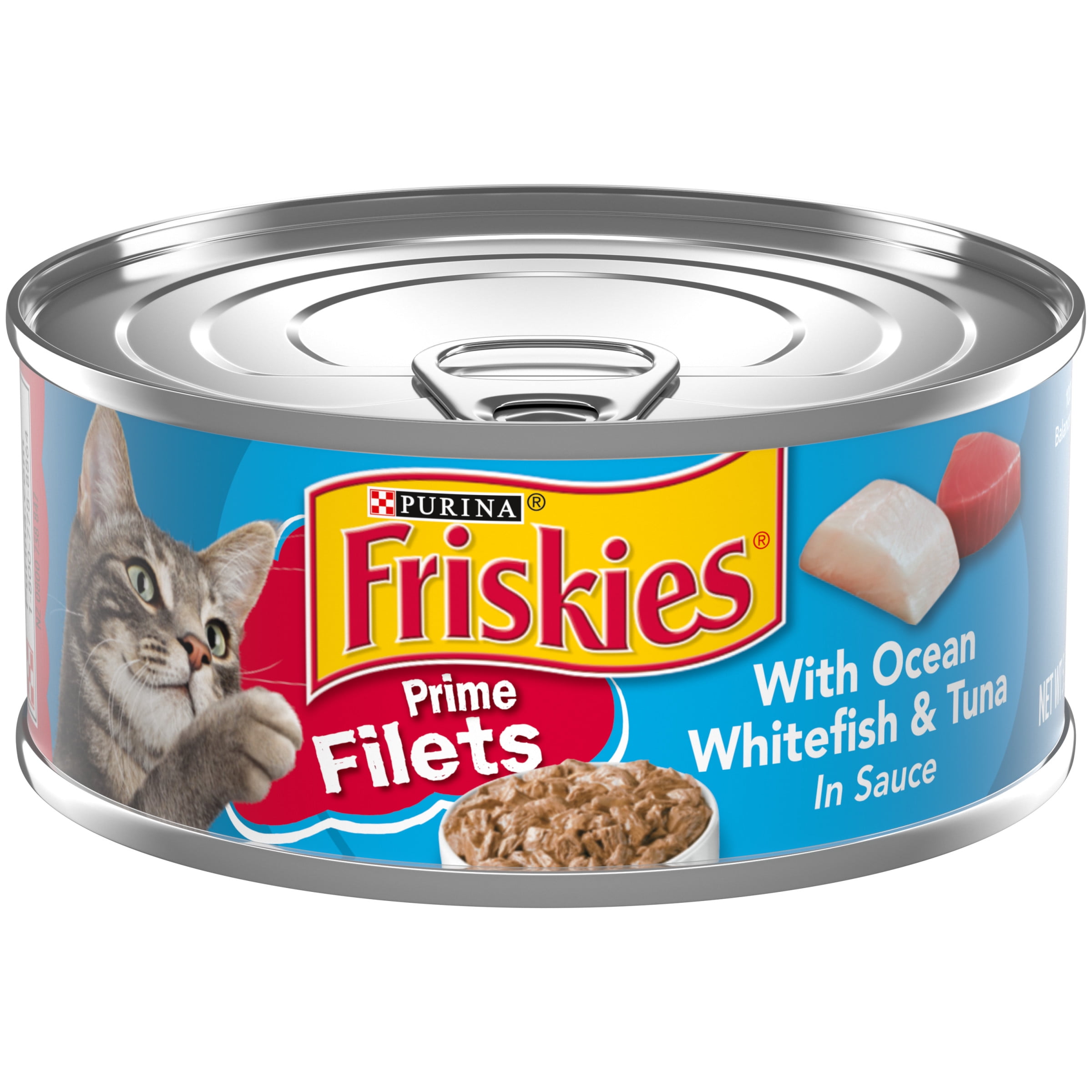 Friskies Prime Filets Ocean Whitefish & Tuna Wet Cat Food, 5.5 oz Can