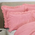 thumbnail image 2 of Unique Home 5 Piece Hania Solid Color Pinch Pleat Bed In A Bag Clearance Bedding Comforter Duvet Set Fade Resistant, Super Soft (King, Pink), 2 of 3