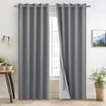 thumbnail image 4 of XWZO Total Blackout Curtains with Tiebacks for Sliding Glass Door, 100% Light Block Window Curtain Drape 2 Panels Set, Noise Reducing Privacy Curtain for Living Room, Grey,60 x 84, 4 of 6