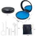 thumbnail image 2 of Retainer Case,Aligner Case with Mirror,Round Retainer Holder with Aligner Remover Tool, Chew & Brush,Rope Bag Sets (Black Shell Blue Silicone), 2 of 6